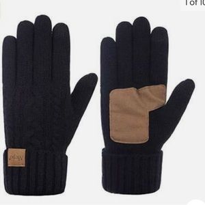 Brand new Alepo black gloves with suede patch on palm, unisex size.large
